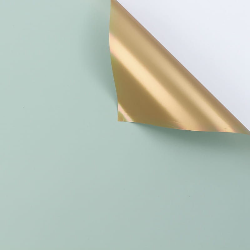 Film floral "Gloss" – Vert menthe – Feuilles 58x58 cm – 20 pièces