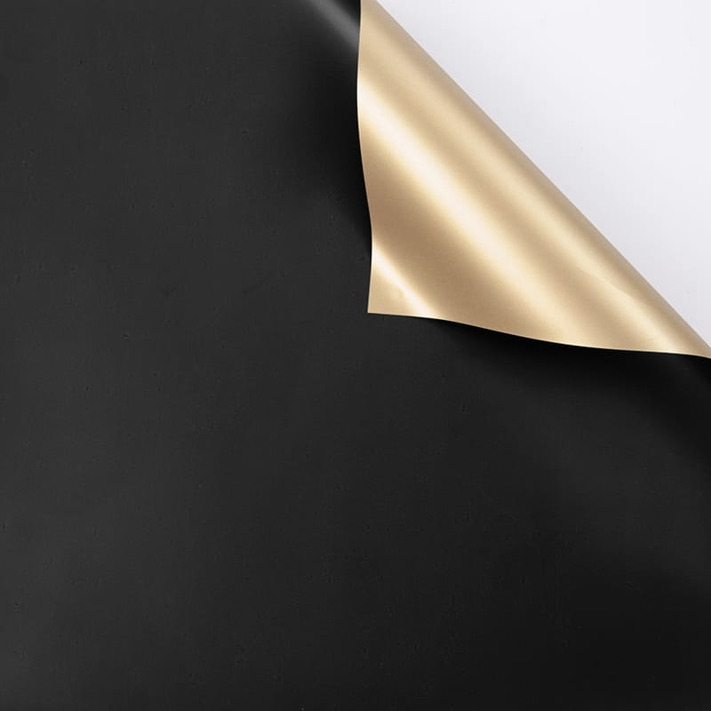 Film floral "Gloss" – Noir – Feuilles 58x58 cm – 20 pièces