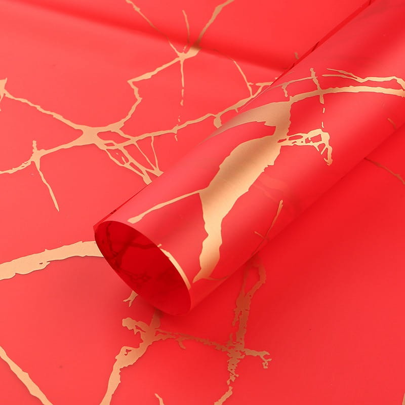 Film floral - "Marble" Rouge - Feuilles 58x58 cm - 20 pièces