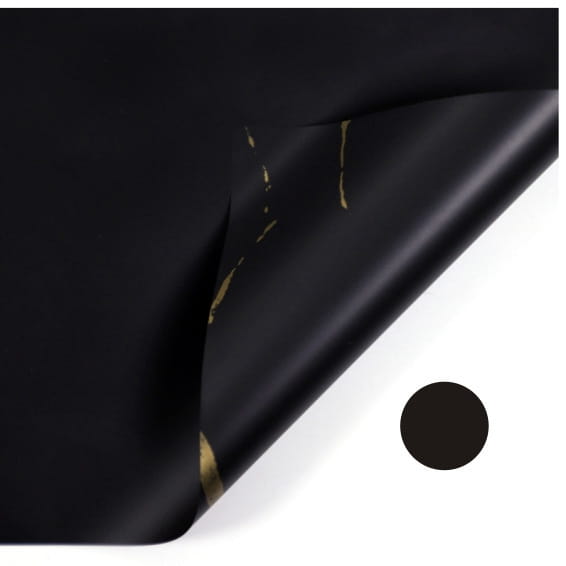 Film floral - "Marble" Noir - Feuilles 58x58 cm - 20 pcs