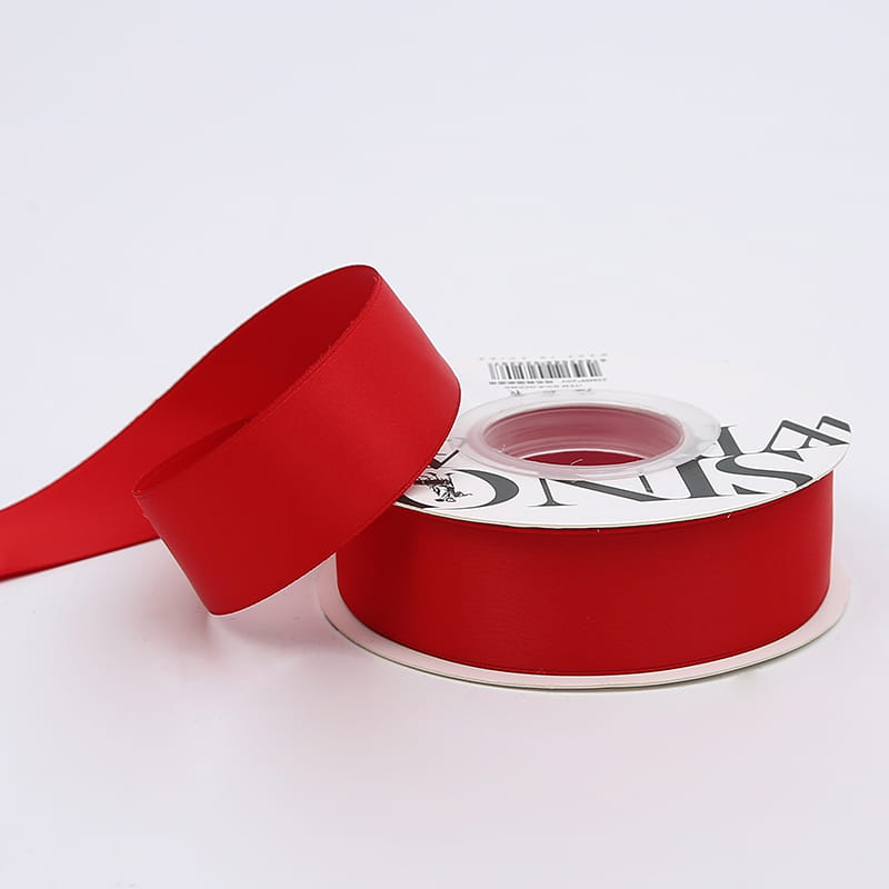 Ruban floral Satiné – Rouge – Rouleau 2,5cmx18m