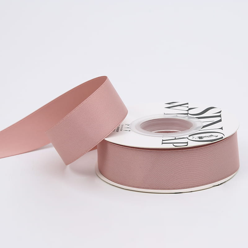 Ruban floral Satiné – Rose Pivoine - Rouleau 2,5cmx18m