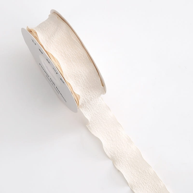 Ruban floristique - Blanc Cassé - Rouleau 2,5cm x 9m
