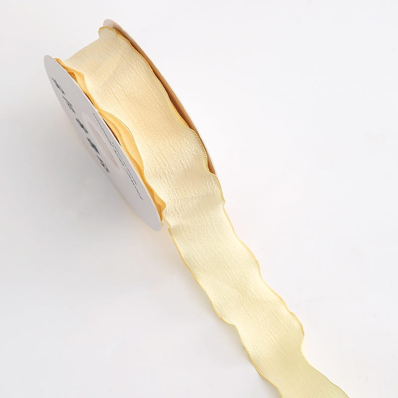 Ruban floristique - Jaune beige - Rouleau 2,5cm x 9m