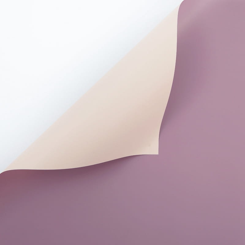 Film floral – Crème + Violet – Feuilles 58x58 cm – 20 pièces