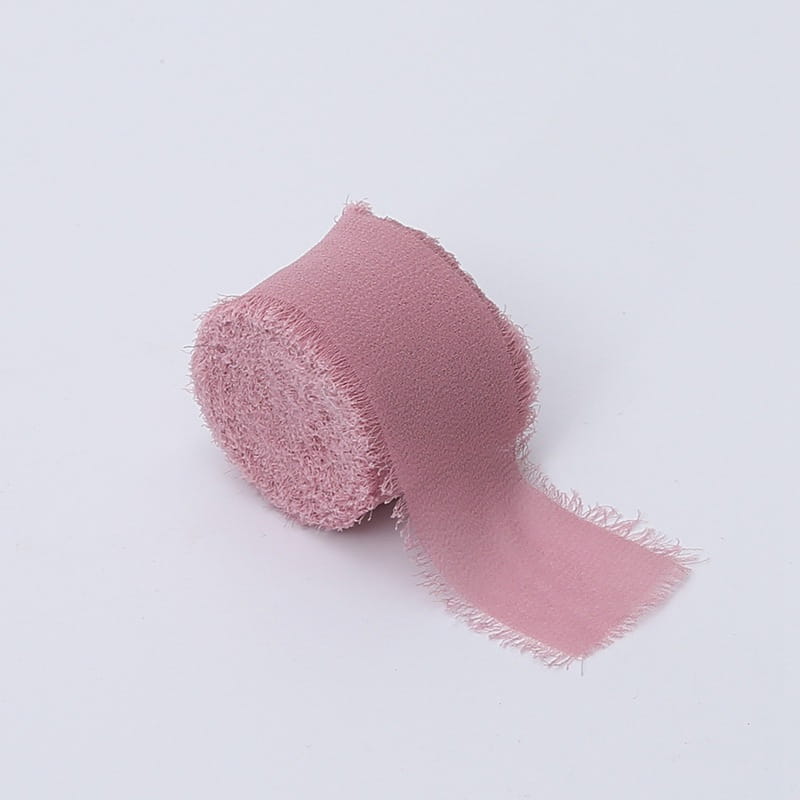 Ruban floral – Chiffon – Rose Poudré – Rouleau 4 cm x 4,5 m